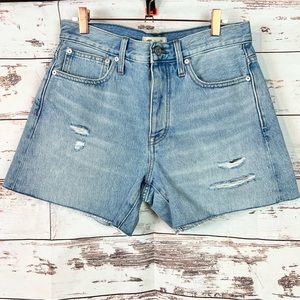 New Madewell Relaxed Mid-Length Denim Shorts Blue Size